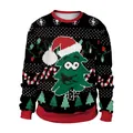 Black Christmas sweatshirt with snowflake and funny tree print for festive holiday wear - S / Christmas Tree Style (CN012-JC0024S)