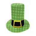 Cappello di San Patrizio verde a quadri con nastro nero e fibbia gialla per celebrazioni - S / Plaid Verde (B495-1028)