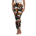 Leggings natalizi da donna con stampa pupazzo di neve e renne su pantaloni yoga neri - Stile Stampa All-over Omino di Pan di Zenzero (XG013-JC0021S)