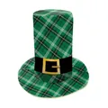 Cilindro di San Patrizio a quadri verdi e neri con fibbia per celebrazioni irlandesi - S / Plaid Verde Nero (B495-1026)