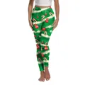 Women's Christmas leggings featuring green pine needles, red ornaments and candy cane patterns - S / Green Xmas Ornaments Pattern(XG013-JC0032S)