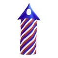 Independence Day themed striped firework costume with digital print and convenient handle - S Kids / Red White Blue Stripes