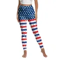 Damen Sport-Leggings mit hoher Taille und US-Flaggen-Muster für Fitness und Yoga - S / Klassische Stars Stripes Muster (XG013-1008)