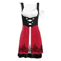 Little Red Riding Hood costume dress with digital lace print for Halloween - S / Red Black & White