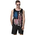 Men's black vintage vest with patriotic Freedom flag print in oversized street style - S / Black Freedom Style (CN030-1001)