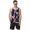 Vintage oversized men's tank top with US Independence Day print and Statue of Liberty - S / Liberty Statue Flag Style (CN030-1003)