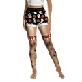 Leggings d'Halloween à taille haute avec motifs de fantômes et imprimés de toile d'araignée - S / Style d'Épissage de Toile d'Araignée Citrouille Fantôme (XG013-1033)