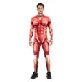 Body da uomo con stampa digitale realistica di muscoli anatomici per costumi di Halloween - S / Stampa Anatomia Muscolare (B473-1017)