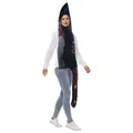 Adult Halloween costume featuring a large bloody knife headpiece for spooky roleplay - M / Bloody Cleaver Style (PD-1127)