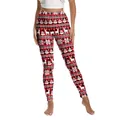 Women's high waist Christmas leggings with festive reindeer and snowflake prints - S / Plaid Reindeer Style (XG013-1076)