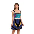 K-POP Bühnenoutfit Kurzarmkleid mit blau-gelbem Digitaldruck für Performance - S / Blau und Gelb Bedrucktes Kleid (B325-1031)