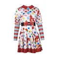 Halloween Kleid im Horror-Clown-Stil mit Blutspritzer-Print und roter Schleife - S / Blau Rot Gestreifter Blutspritzer-Stil (CG057-1003)