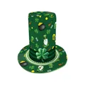 Sombrero de copa verde de San Patricio con trébol y estampados de Luck of the Irish - S / Estampado de Gnomo Irlandés Tradicional (B495-1036)