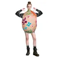 Easter egg cosplay costume with vibrant floral patterns for festive party performance - Adult Colorful Floral Style (PD-1139)