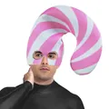 Cappello da elfo in peluche a righe bianche e rosa per costumi festivi di Natale - Stile a Righe Rosa E Bianco (PD-1065)