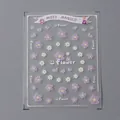 Adhesive nail stickers with purple flowers and heart patterns for DIY manicure, KX334 - Purple Flower Heart Style (KX-334)