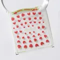 3D strawberry nail art stickers with red heart patterns and matte finish KA335 - Strawberry Heart Style (KX-335)