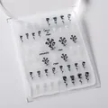 Autocollants 3D pour ongles roses noires et blanches avec texte de style romantique - Style Rose Noir Blanc (KX331)
