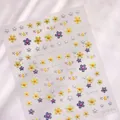 3D embossed floral nail art sticker M-994 with colorful spring flowers and textures - M-994 Embossed Jelly