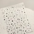 Zilveren metallic hartjes nagelstickers met Love belettering model M-1021 - M-1021 Verzilveringsstijl (M-1021) / Zilver