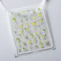 5D embossed lemon and jasmine nail stickers with 3D texture for kids style KX328 - KX-328