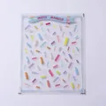 3D jelly nail stickers with colorful macaron rectangles and cute bunny packaging - Colorful Rectangular Strips (KX338)