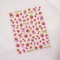 3D strawberry jelly nail art sticker with floral patterns for kids, model M-1067 - Strawberry Embossed Style (M-1067)