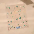 Pegatinas 3D para uñas lirio de los valles con tallos verdes y lazos rosas TS-4030 - Lirio De Los Valles Blanco