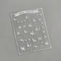 Stickers à ongles 3D argentés avec fleurs et papillons pour un art des ongles de luxe - Argenté