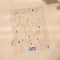 Pegatina 3D para uñas de glicina TS-4067 con flores púrpuras y hojas verdes - Sueño de Glicina