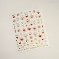Adesivi per unghie 3D dorati con stelle e cuori rosa per bambini, modello M-1008 - M1008