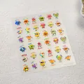 3D Holografische fruit nagelstickers M-1050 met kleurrijke laser glitterpatronen - M-1050 - Vlak Oppervlak + Gebroken Glas