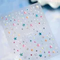 Pegatinas 3D de estrellas para uñas con puntos y patrones degradados modelo 1062 - M-1062 Plano + Cristal Roto