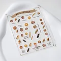 Cute bread themed nail stickers featuring pretzels and croissants for bakery lovers style - European Bread Series (KX355)