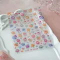 Self-adhesive 5D cartoon monster nail art stickers M-1104 with cute furry heart designs - Cartoon Plush Monster (M-1104) / Jelly Glue Series