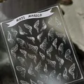 3D ανάγλυφα αυτοκόλλητα νυχιών με λευκά φτερά αγγέλου και πεταλούδες KX-470 - Στυλ Ανάγλυφου Λευκού Φτερού (KX-470)
