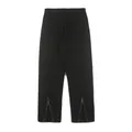 Men's washed black straight denim jeans with back pockets and unique ankle side zippers - 3XL / Black