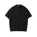 Polo da uomo nera dal taglio comodo con colletto classico e taschino sul petto con logo 1977 - 3XL / Nero