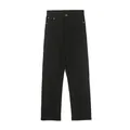 Jean noir classique coupe droite pour homme en denim avec cinq poches et bouton métal - 3XL / Noir