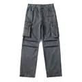 Pantaloni cargo grigio scuro da uomo dal taglio dritto con tasche tattiche multiple - S / grigio scuro