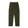 Men's military green cargo pants with adjustable drawstring cuffs and zipper pockets - 3XL / Green