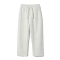 Men's light gray drawstring straight-leg sweatpants in breathable cotton fabric - S / Floral White