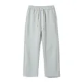 Men's loose straight-leg light grey drawstring sweatpants in soft cotton blend - S / Mixed Grey