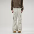 Pantaloni cargo da uomo bianco sporco con tasche multiple e design rilassato - 3XL / Bianco Albicocca