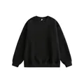 Classic black crewneck sweatshirt in 405g heavyweight cotton with drop shoulder design - 3XL / Black