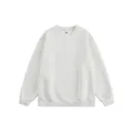 Off-white heavyweight cotton sweatshirt with ribbed crew neck and dropped shoulders - Mottled Grey