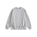 Classic light grey crewneck sweatshirt in a heavy premium cotton blend fabric - Mixed Grey