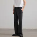 Men's black deconstructed flare trousers in cleanfit style for casual business wear - M / Black