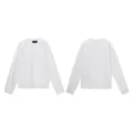 Weißes Boxy-Langarmshirt mit hochwertiger Textur in Vorder- und Rückansicht gezeigt - S / Weiß