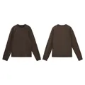 Herren Langarmshirt in Braun aus Cupro-Stoff mit gerippten Details am Rundhalsausschnitt - S / Dunkelbraun